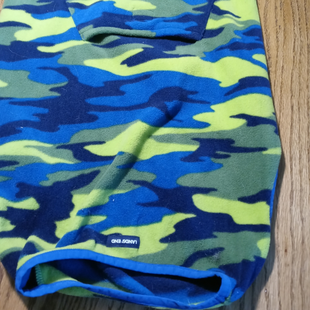 Lands End fleece pull over dog coat